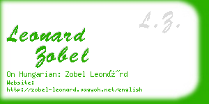leonard zobel business card